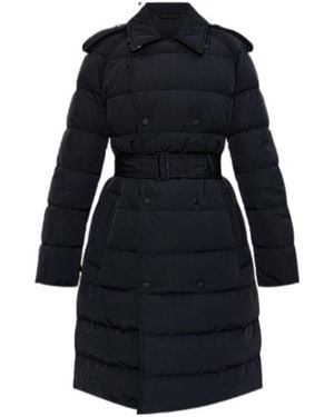 Burberry Belted Waist Down Coat - Blue