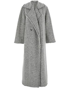 Alberta Ferretti Double-Breasted Coat - Grey
