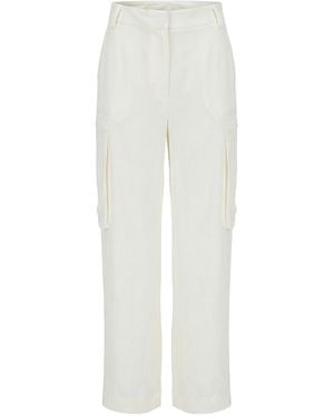 Twinset Cargo-Pocket Straight Trousers - White