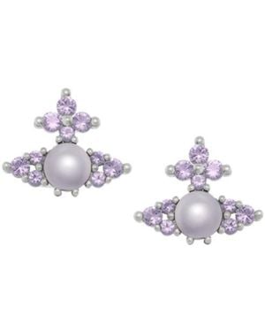 Vivienne Westwood Feodora Stud Earrings Pearl Lilac - White