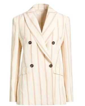 Brunello Cucinelli Double-Breasted Suit Jacket - Natural