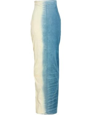 Rick Owens Minimalist Denim Pencil Skirt - Blue