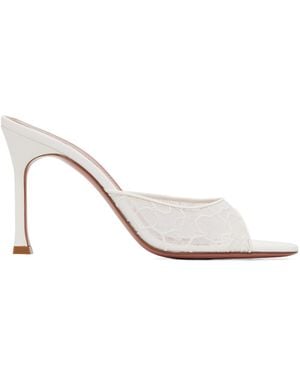AMINA MUADDI Alexa 95 Lace High-Heeled Sandals - White