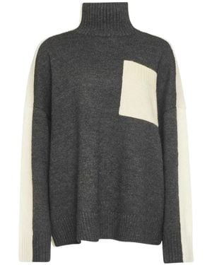 JW Anderson Paneled High-Neck Sweater - Gray