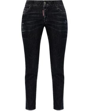 DSquared² Distressed Cropped Jeans - Black