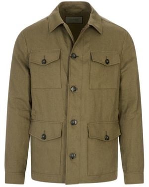 Canali Button-Up Jacket - Green