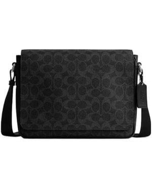 COACH Jack Flap Messenger Bag - Black