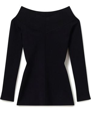 Stella McCartney Straight-Neck Long-Sleeved Top - Black