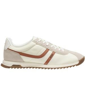 BOSS Panelled Low-Top Trainers - White