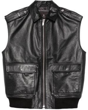 Anine Bing Sonnie Leather Vest - Black