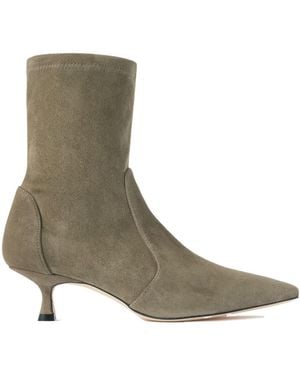 Stuart Weitzman Naomu Suede Ankle Boots - Brown