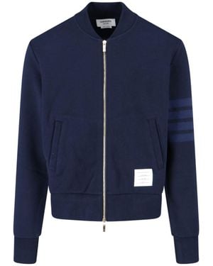 Thom Browne Long-Sleeved Zip-Up Jacket - Blue