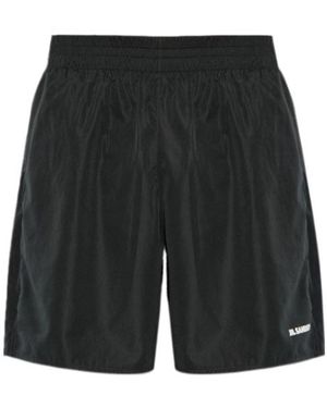Jil Sander Logo Printed Shorts - Black