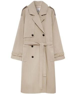 Anine Bing Double-Breasted Belted Coat - Natural