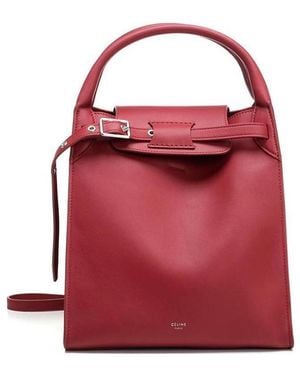 Celine Small Big Bag Glossy Square Bucket Handbag - Red
