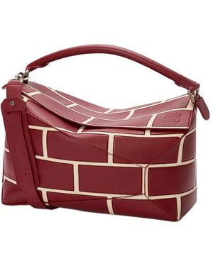 Loewe Puzzle Edge Large Brick Bag - Red
