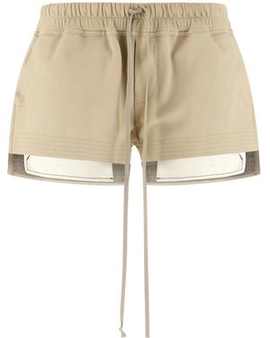 Rick Owens Layered Drawstring Shorts - Natural