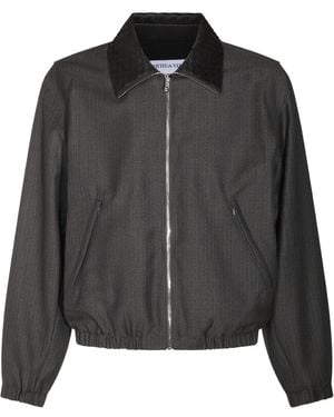 Bottega Veneta Subtle Striped Patterned Blouson - Black