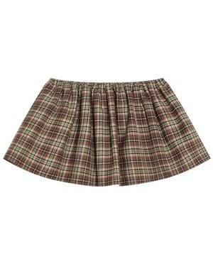 Miu Miu Elastic Waist Skirt - Brown