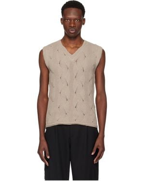 Emporio Armani Twisted Knitted Vest - Natural
