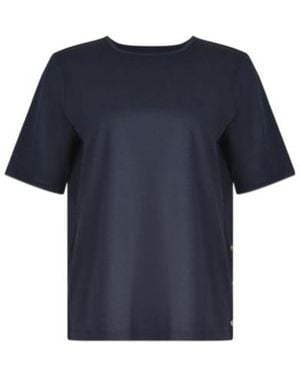 Herno Button Detail T-Shirt - Blue