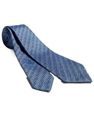Gucci Gg Silk Jacquard Tie - Blue