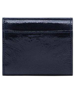 Maison Margiela Four Stitches Crackled Leather Wallet - Blue