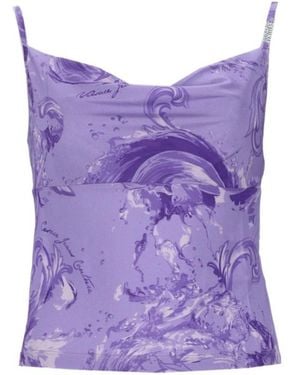 Versace Jeans Couture Printed Camisole Top - Purple
