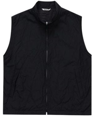 AURALEE Wool Zipper Vest - Black