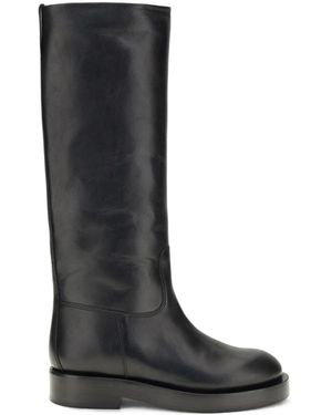 Paris Texas Leather Kneehigh Boots - Black