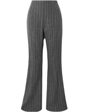 Carolina Herrera Pin Striped Flared Casual Trousers - Grey
