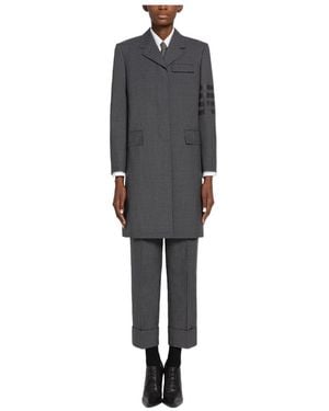 Thom Browne 4-Bar Stripe Wool Coat - Grey
