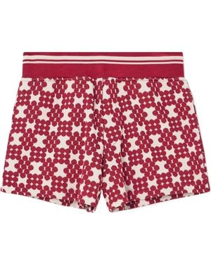 Dries Van Noten Ribbed Jacquard Shorts - Red