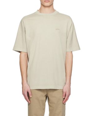 BOSS Logo Embroidered T-Shirt - Natural