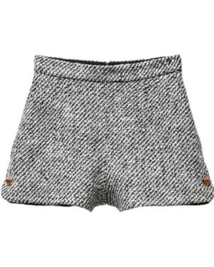 Versace Wool Bouclé Shorts - Grey