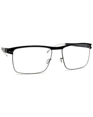 Mykita Dalton Rectangle-Frame Metal Glasses - White