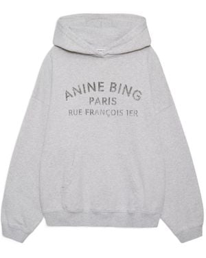 Anine Bing Harvey Sweatshirt Paris Stencil - Gray