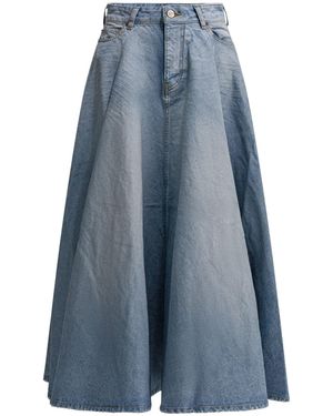 Balenciaga 'Godet' Long Skirt - Blue