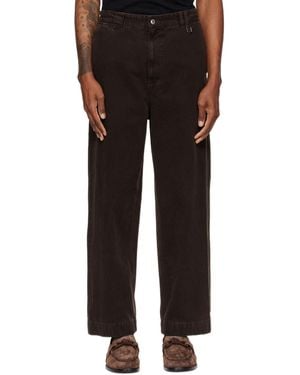 WOOYOUNGMI Logo-Patch Straight-Leg Trousers - Black
