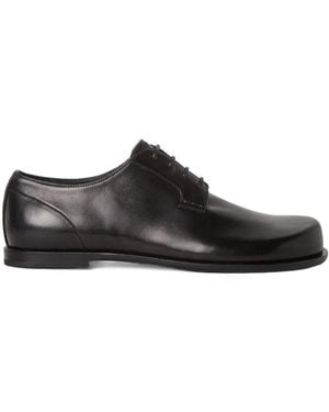 Fendi Squared Ff Lace-Up Shoes - Black