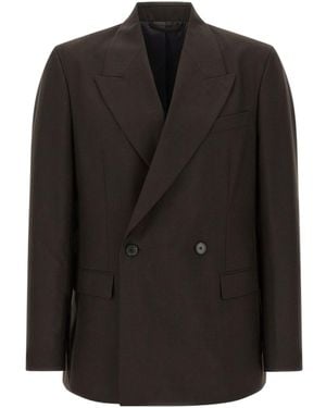 mfpen Relaxed Double-Breasted Blazer - Black