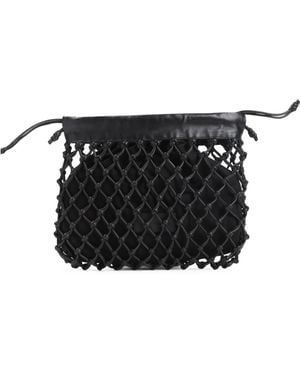 Frankie Shop Morgan Macramé Small Clutch Bag - Black