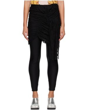 Pushbutton Layered Skirt - Black