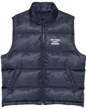 Drole de Monsieur Not From Paris Madame Quilted Gilet - Blue