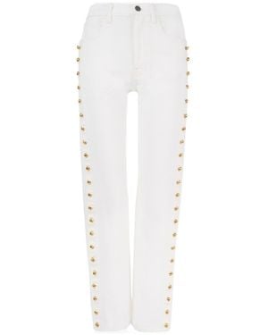 Chloé Chloé Embellished Cropped Jeans - White