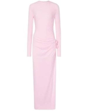 Magda Butrym Floral-Appliqué Jersey Gown - Pink
