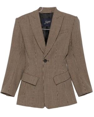 The Seafarer Kora Houndstooth Blazer - Brown