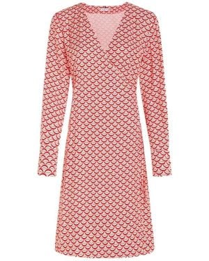 Tommy Hilfiger Long-Sleeved V-Neck Dress - Pink