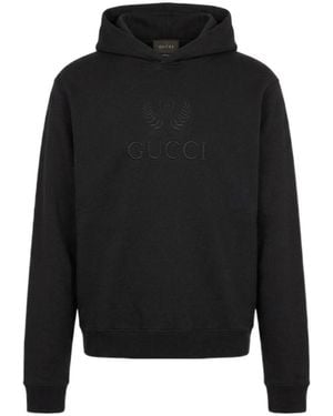 Gucci Cashmere Jersey Sweatshirt With Embroidery - Black