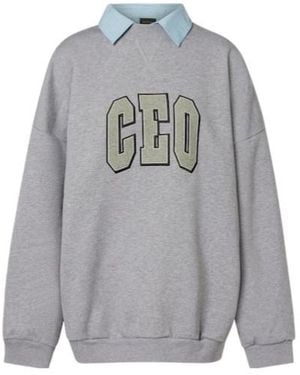 Balenciaga Ceo Team Cotton Fleece Sweatshirt - Grey